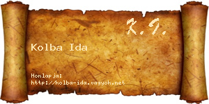 Kolba Ida névjegykártya