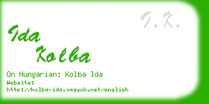 ida kolba business card